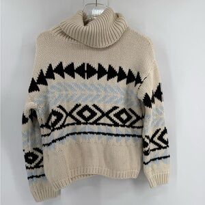 Burgess Sweater Turtleneck cotton cashmere blend size medium‎